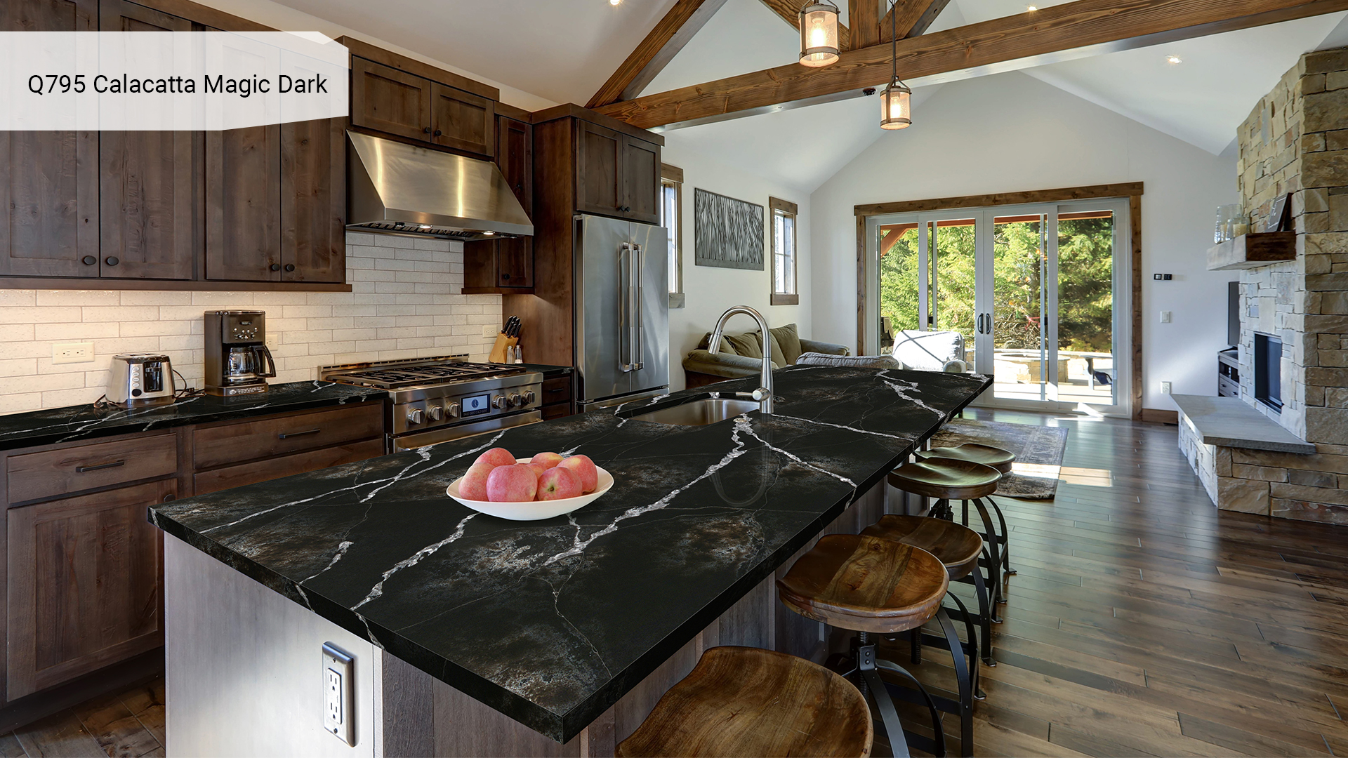 Noble Quartz Q795 Calacatta Magic Dark