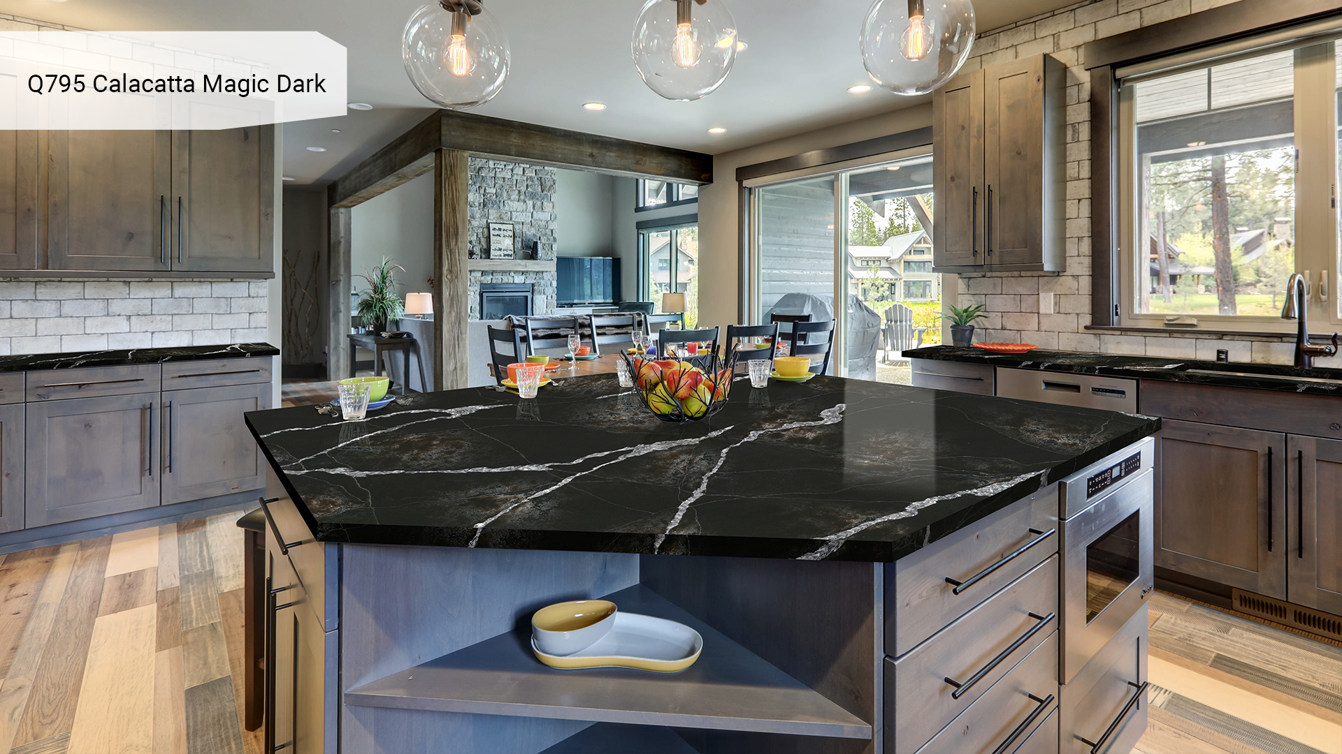 Noble Quartz Q795 Calacatta Magic Dark