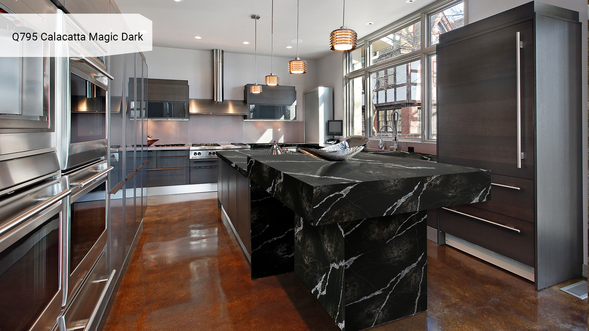Noble Quartz Q795 Calacatta Magic Dark