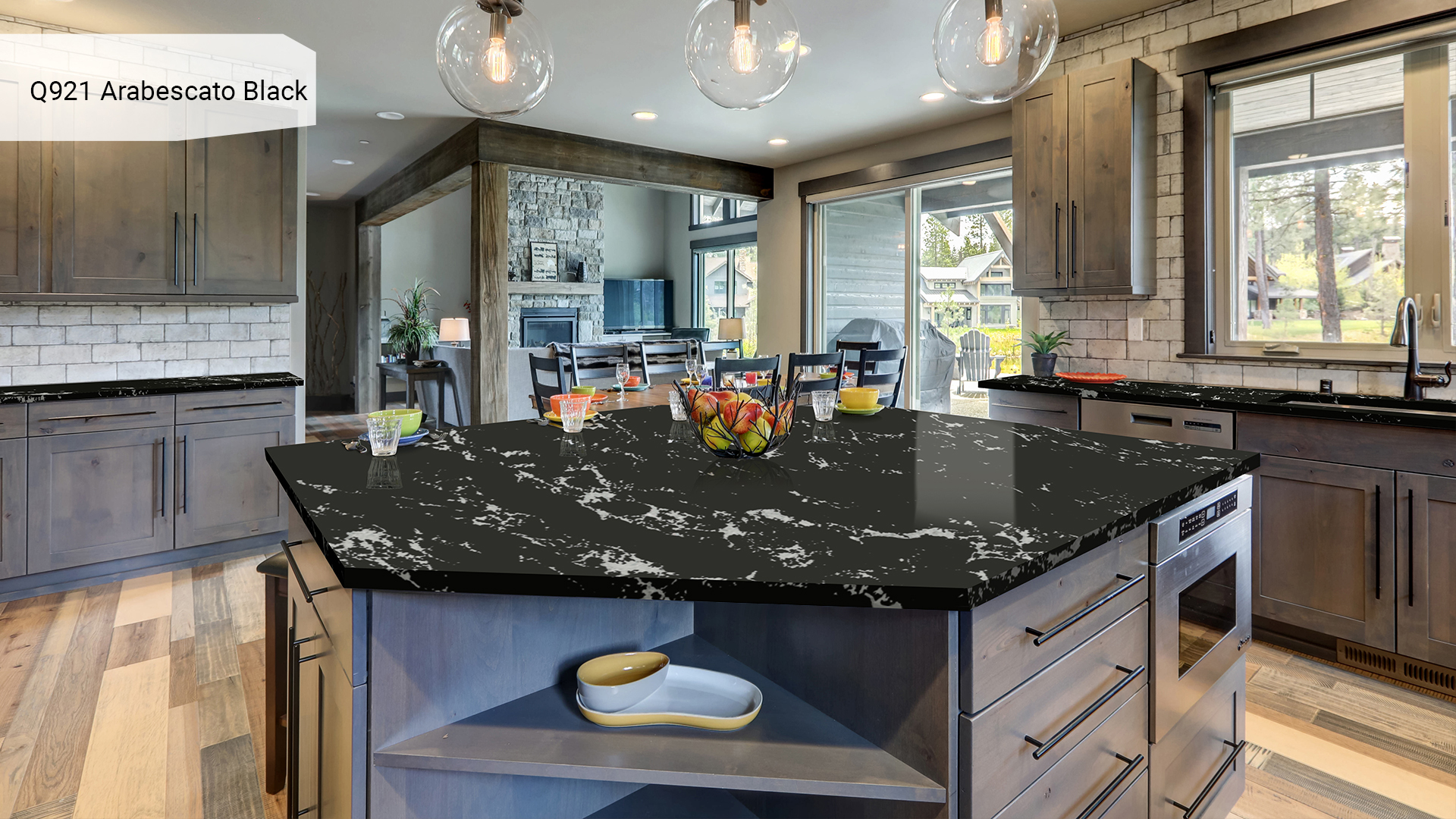 Noble Quartz Q921 Arabescato Black