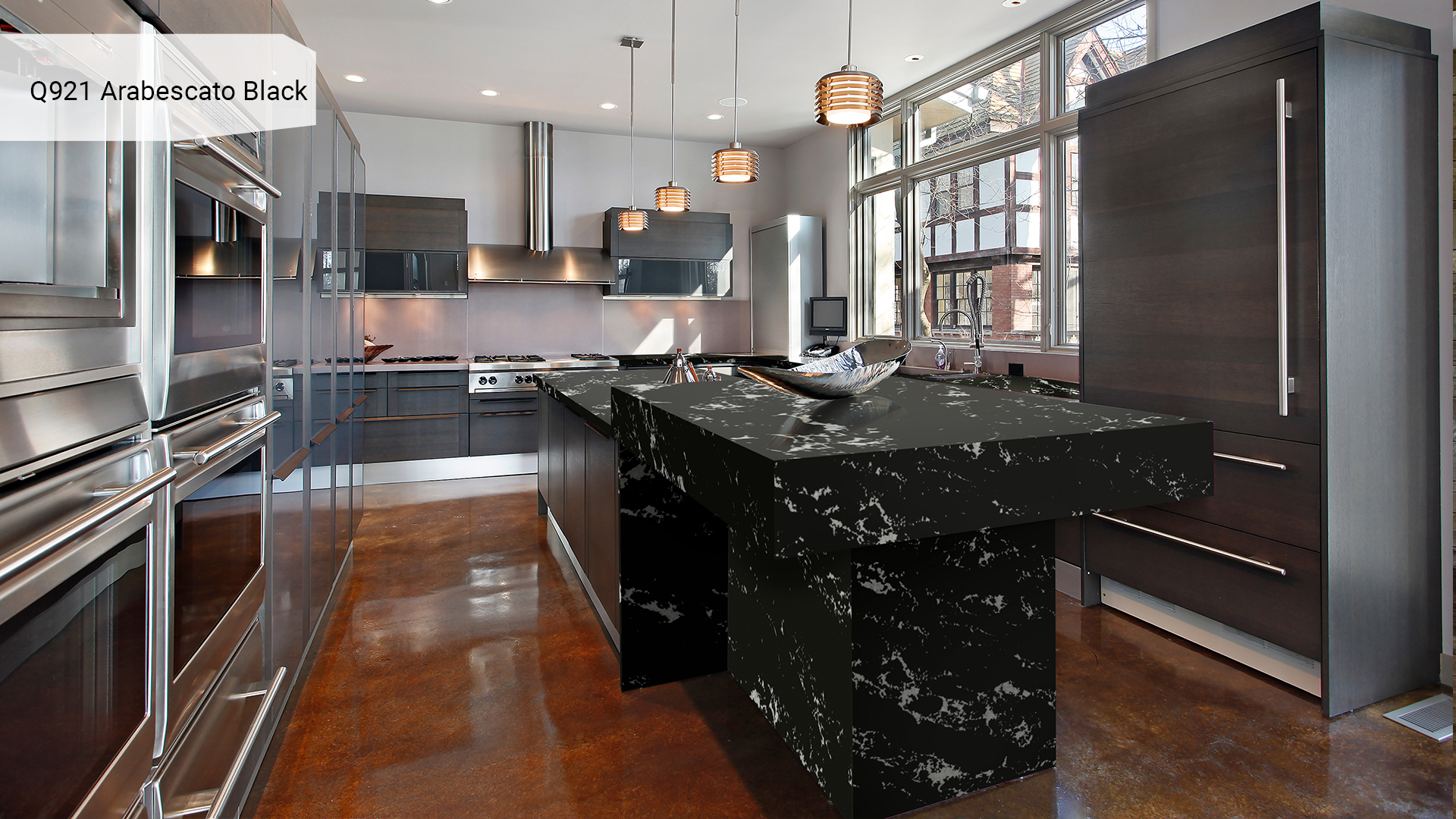 Noble Quartz Q921 Arabescato Black